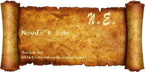 Novák Ede névjegykártya